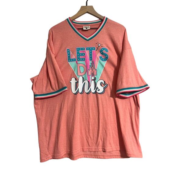 Jadelynn Brooke Lets Do This Disney Castle Banded V Neck XXL - Picture 1 of 4